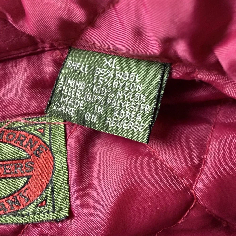 Vintage Joseph Horne Jacket Mens XL Red Plaid Wool Quilted Flannel Lined